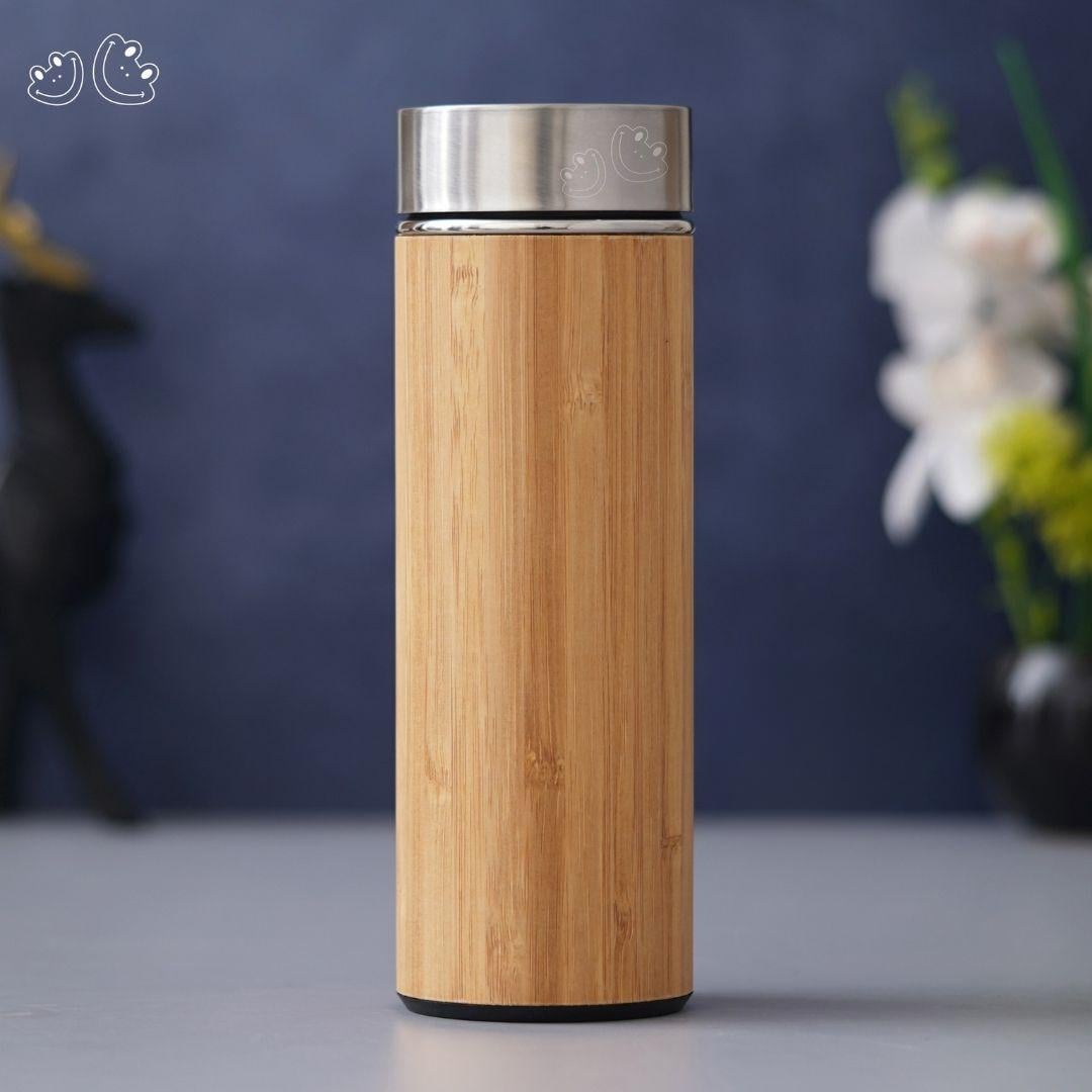 GBI-4059 Stainless Steel Double Wall Bamboo Flask - Corporate gift product view