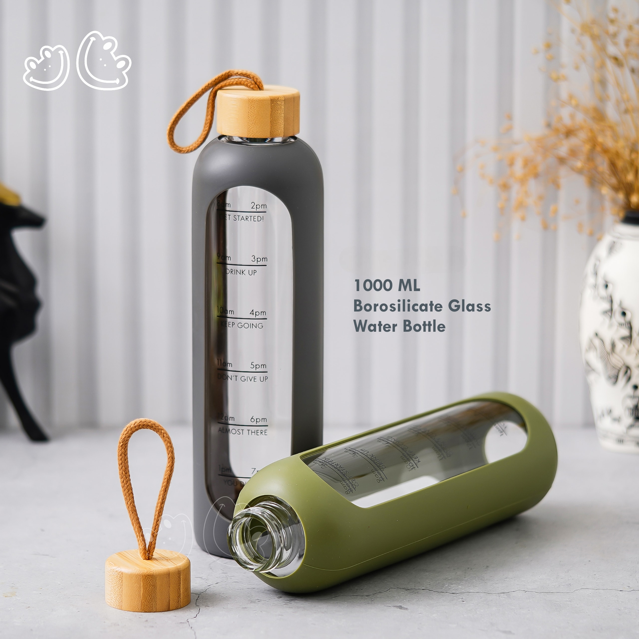 Borosilicate Glass Water & Juice Bottle (1000 ml) - GBI-4073 Borosilicate Glass Water & Juice Bottle
