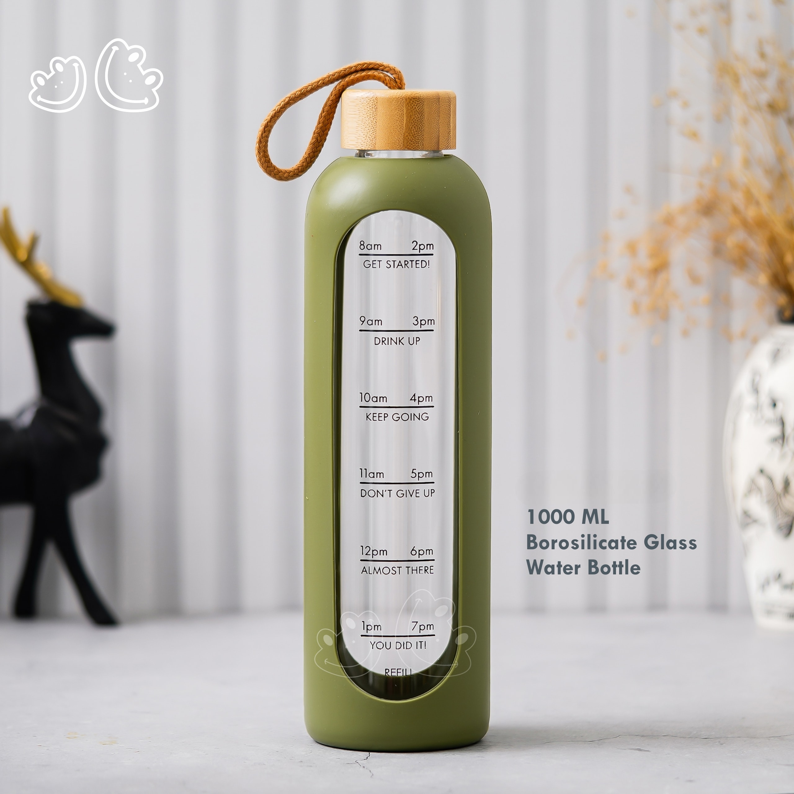 Borosilicate Glass Water & Juice Bottle (1000 ml) - GBI-4073 Borosilicate Glass Water & Juice Bottle