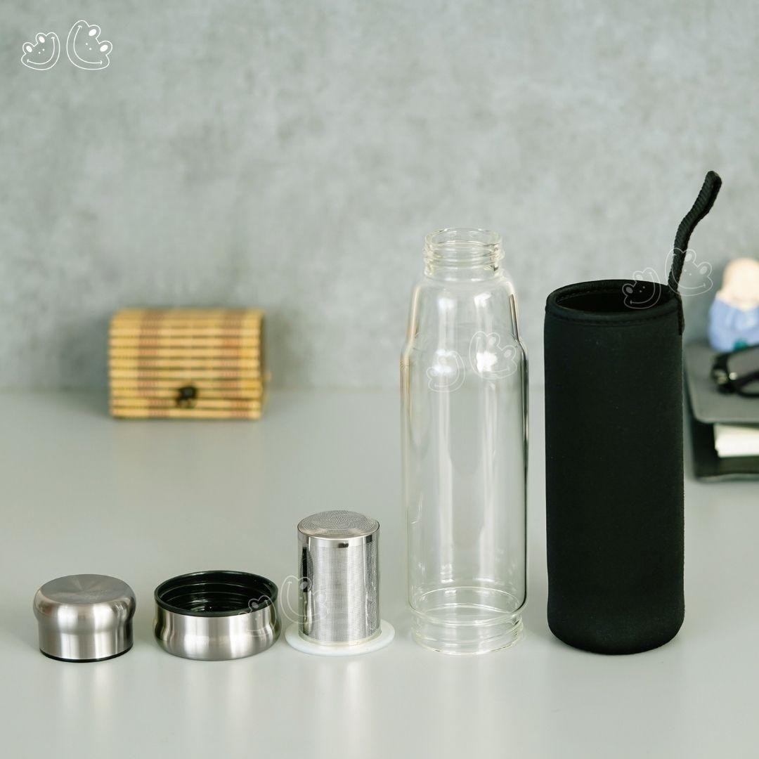 Borosilicate Glass Tea Infuser Bottle - GBI-4077 Borosilicate Glass Tea Infuser Bottle
