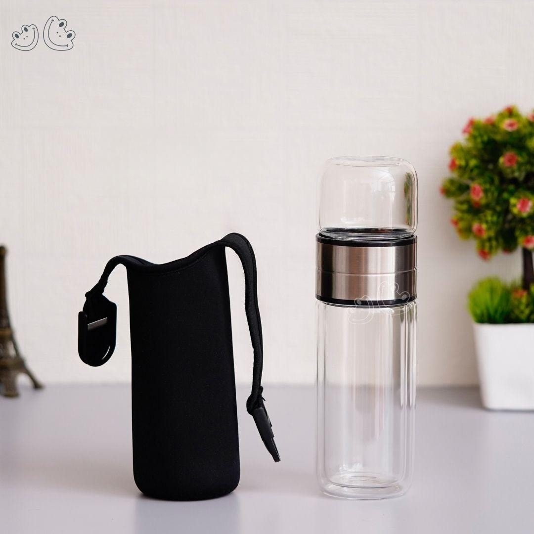 Borosilicate Glass Double Wall Tea Infuser Bottle - GBI-4079 Borosilicate Glass Double Wall Tea Infuser Bottle